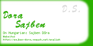 dora sajben business card